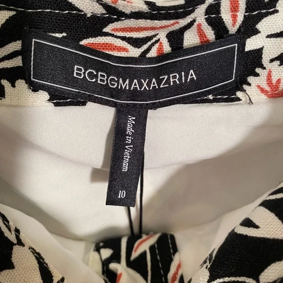 BCBG Maxazria Black and White Floral Print Midi Dress. Size 10. NWT - Picture 4 of 8